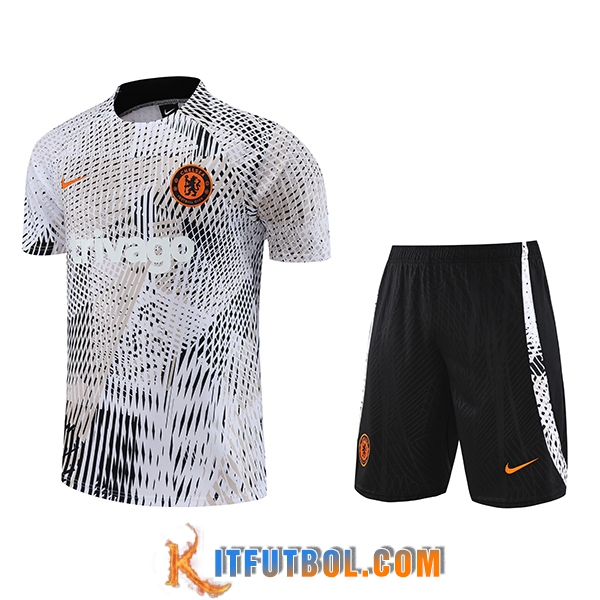 Camiseta Entrenamiento + Cortos FC Chelsea Blanco 2023/2024