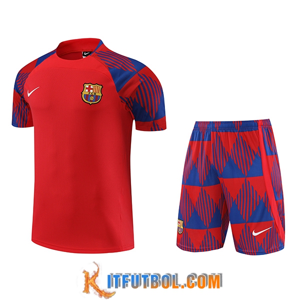 Camiseta Entrenamiento + Cortos FC Barcelona Rojo 2023/2024