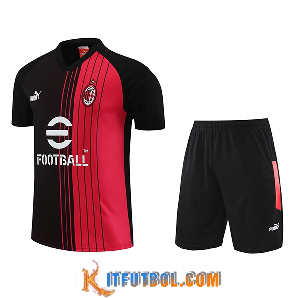 Camiseta Entrenamiento + Cortos Milan AC Blanco/Gris 2023/2024