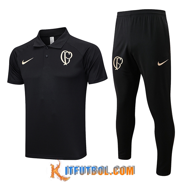 Camiseta Polo Corinthians Negro 2023/2024