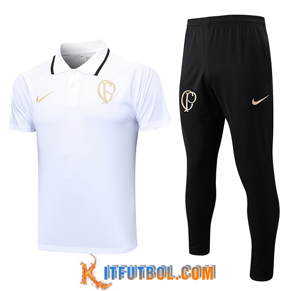 Camiseta Polo Corinthians Blanco 2023/2024