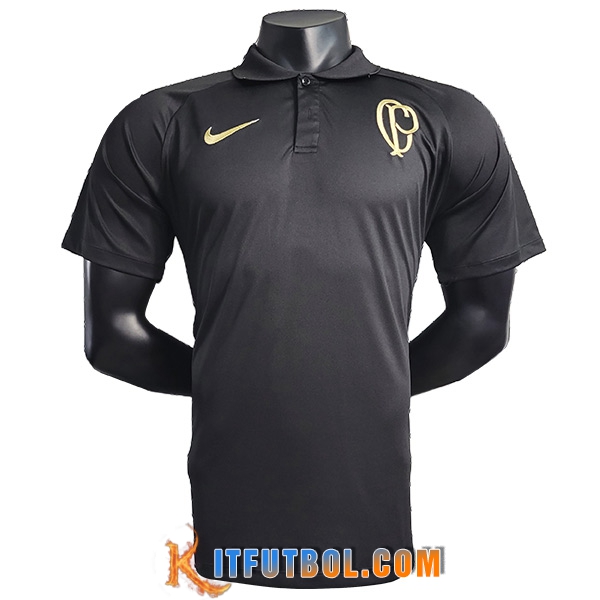 Camiseta Polo Corinthians Negro 2023/2024 -02