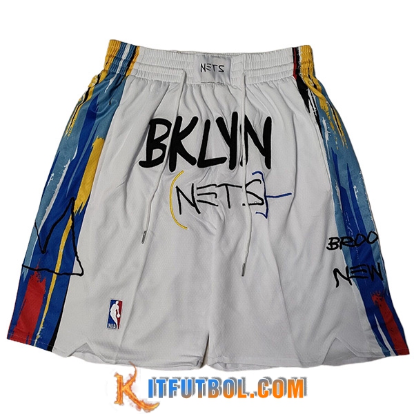 Cortos NBA Brooklyn Nets 2023 Blanco