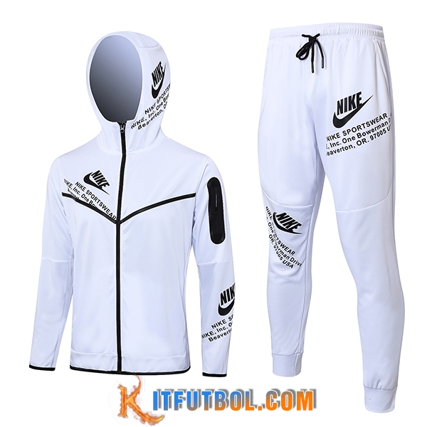 Chaqueta Con Capucha Chandal Rompevientos Nike Blanco 2023/2024