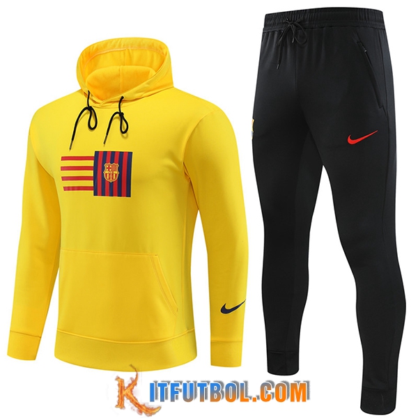Chaqueta Con Capucha Chandal FC Barcelona Amarillo 2023/2024