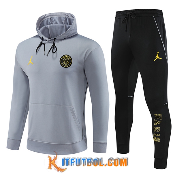 Chaqueta Con Capucha Chandal Jordan PSG Gris 2023/2024