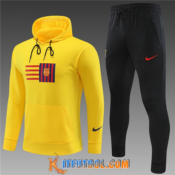 Chaqueta Con Capucha Chandal FC Barcelona Ninos Amarillo 2023/2024