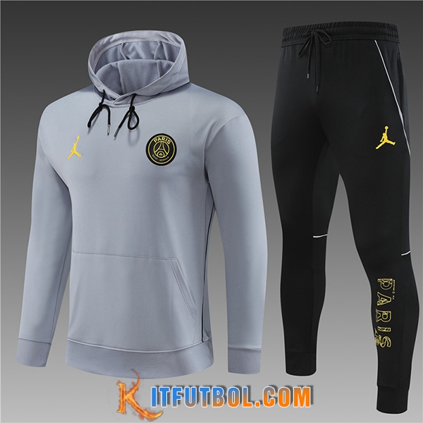 Chaqueta Con Capucha Chandal Jordan PSG Ninos Gris 2023/2024