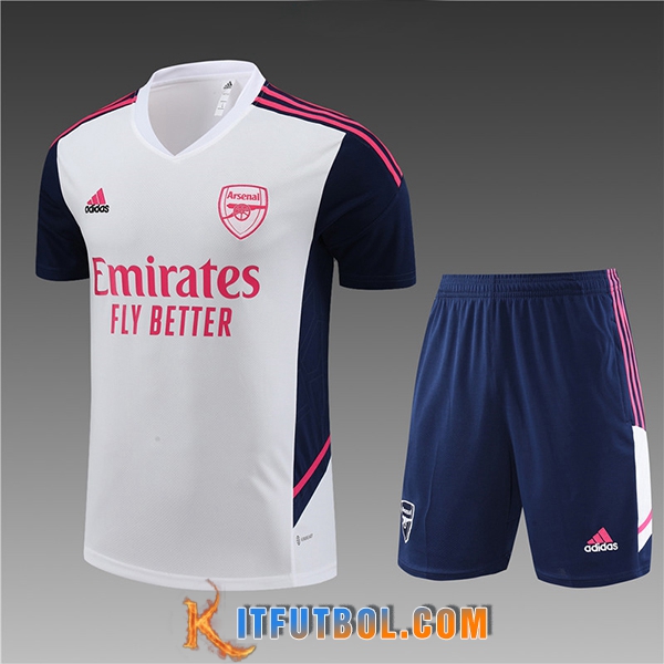 Camiseta Entrenamiento + Cortos Arsenal Ninos Blanco 2023/2024