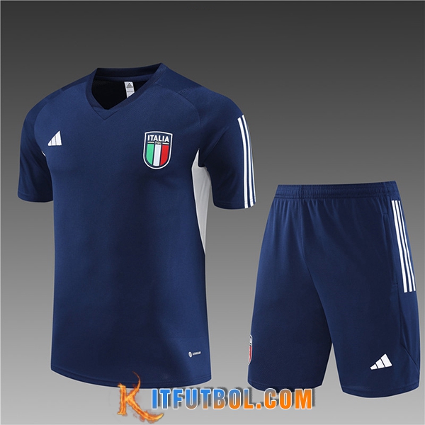 Camiseta Entrenamiento + Cortos Italia Ninos Negro 2023/2024