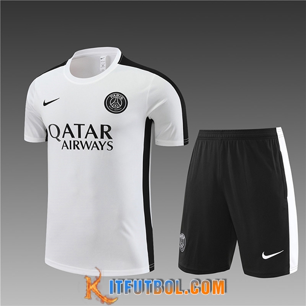 Camiseta Entrenamiento + Cortos PSG Ninos Blanco 2023/2024