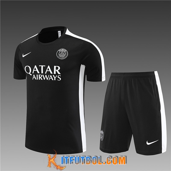 Camiseta Entrenamiento + Cortos PSG Ninos Negro 2023/2024