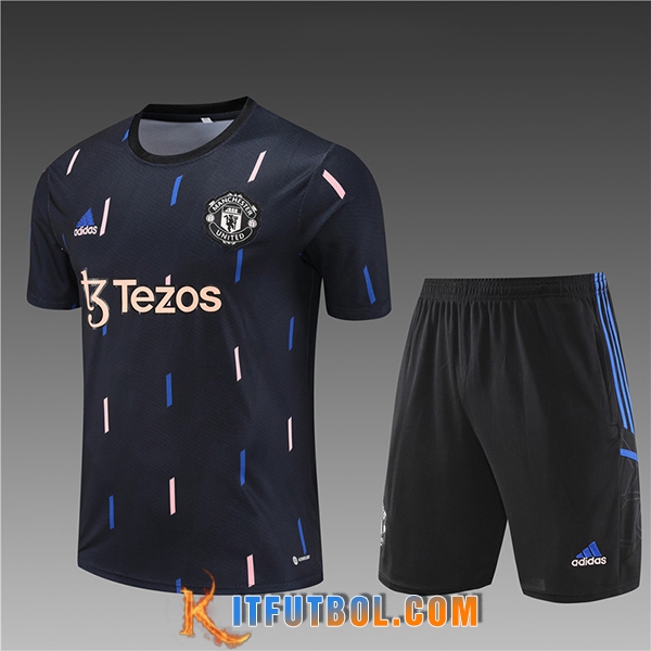 Camiseta Entrenamiento + Cortos Manchester United Ninos Negro 2023/2024