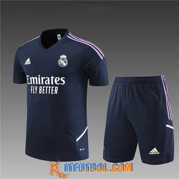 Camiseta Entrenamiento + Cortos Real Madrid Ninos Azul marino 2023/2024