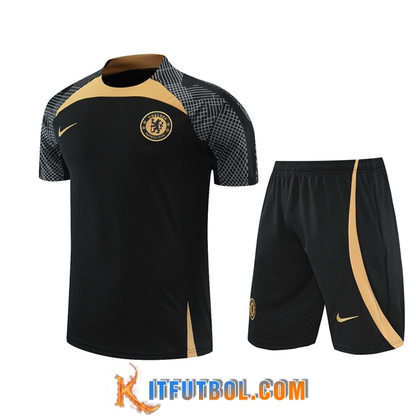 Camiseta Entrenamiento FC Chelsea + Cortos Negro 2022/2023
