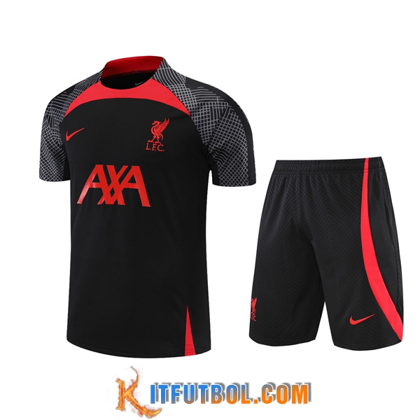 Camiseta Entrenamiento FC Liverpool + Cortos Negro 2022/2023