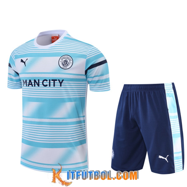 Camiseta Entrenamiento Manchester City + Cortos Azul/Blanco 2022/2023