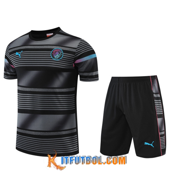 Camiseta Entrenamiento Manchester City + Cortos Negro 2022/2023