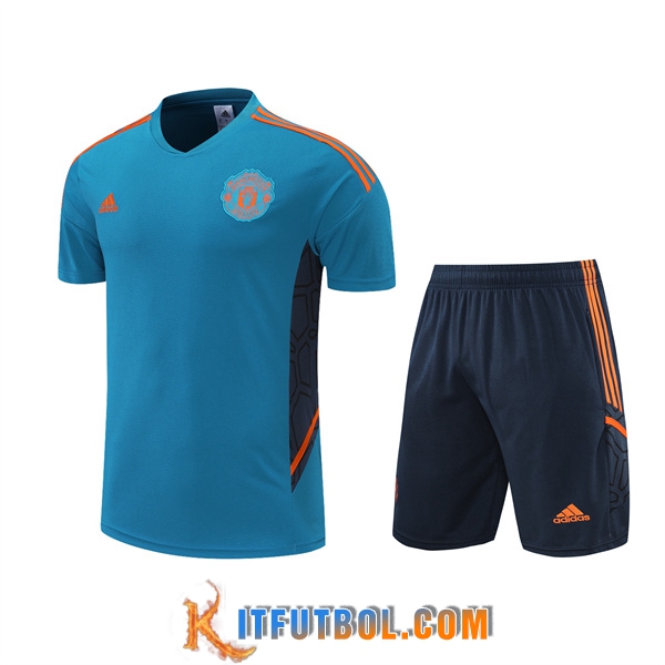 Camiseta Entrenamiento Manchester United + Cortos Azul 2022/2023