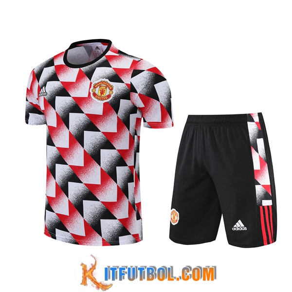 Camiseta Entrenamiento Manchester United + Cortos Negro/Rojo 2022/2023