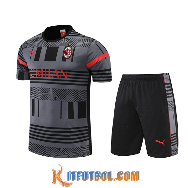 Camiseta Entrenamiento AC Milan + Cortos Gris 2022/2023