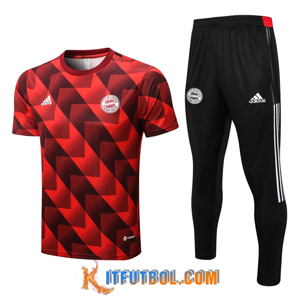 Camiseta Entrenamiento Bayern Munich + Pantalones Negro/Rojo 2022/2023