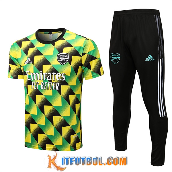Camiseta Entrenamiento Arsenal + Pantalones Verde/Amarillo 2022/2023
