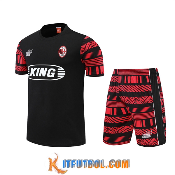 Camiseta Entrenamiento AC Milan + Cortos Negro 2022/2023