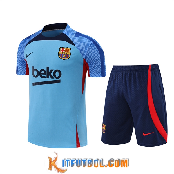 Camiseta Entrenamiento FC Barcelona + Cortos Azul 2022/2023