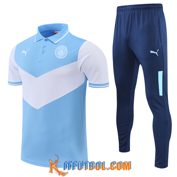 Camiseta Polo Manchester City Azul 2022/2023