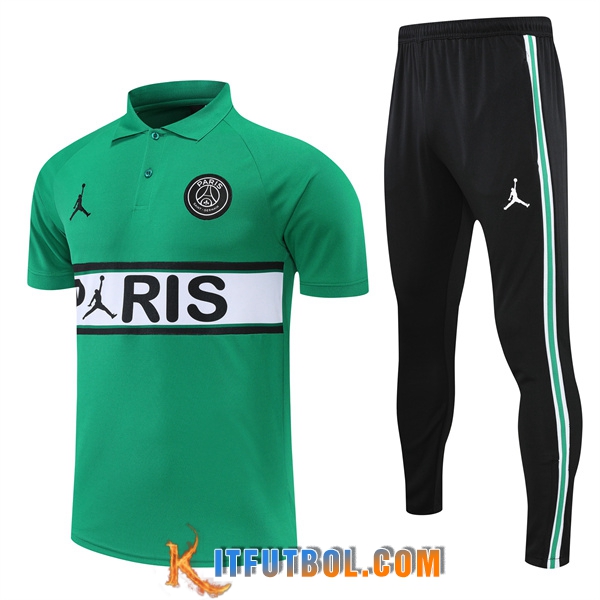Camiseta Polo Jordan PSG Verde 2022/2023