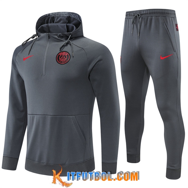 Chaqueta Con Capucha Chandal PSG Gris 2022/2023