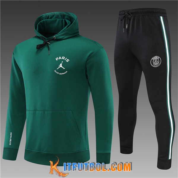Chaqueta Con Capucha Chandal Jordan PSG Ninos Verde 2022/2023