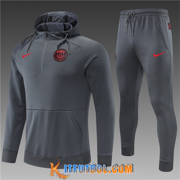 Chaqueta Con Capucha Chandal PSG Ninos Gris 2022/2023