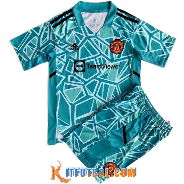 Camisetas De Futbol Manchester United Ninos Portero Azul 2022/2023