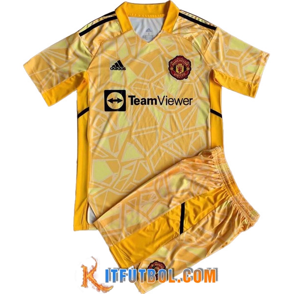 Camisetas De Futbol Manchester United Ninos Portero Amarillo 2022/2023