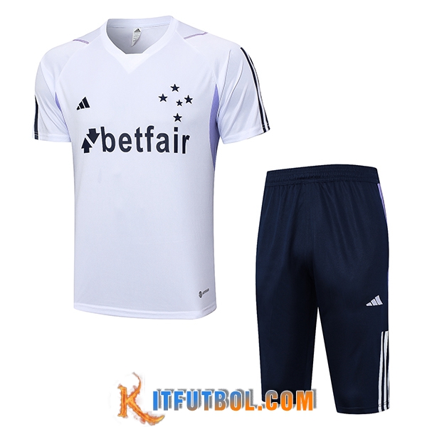 Camiseta Entrenamiento + Cortos Cruzeiro Blanco 2023/2024