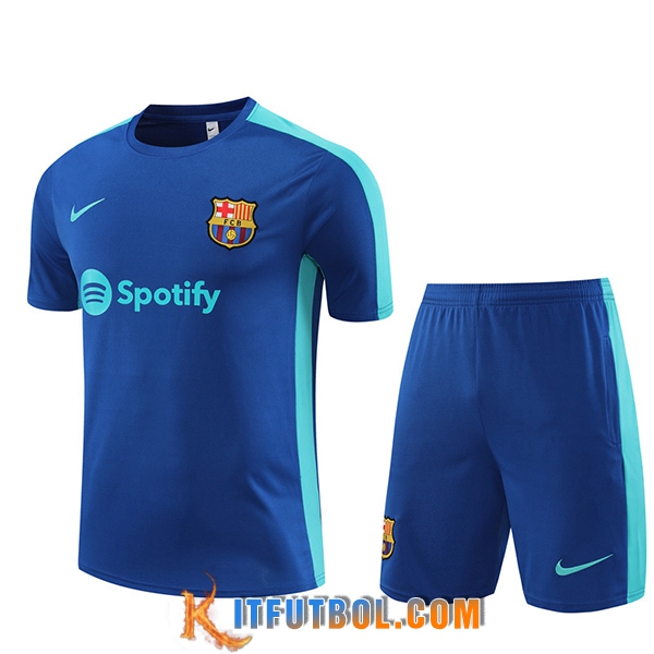 Camiseta Entrenamiento + Cortos FC Barcellona Azul 2023/2024