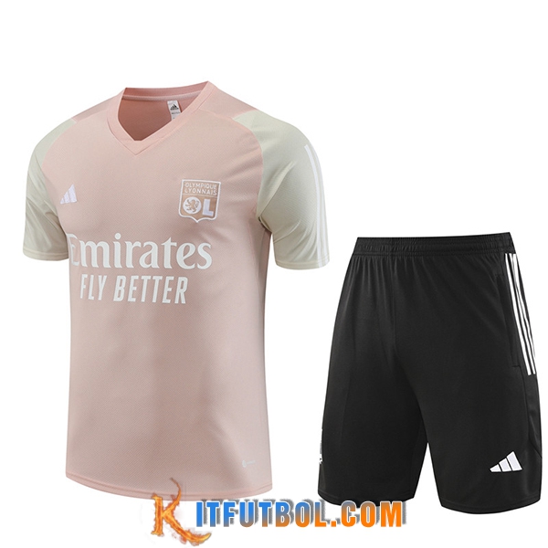 Camiseta Entrenamiento + Cortos Lyon Rosa 2023/2024