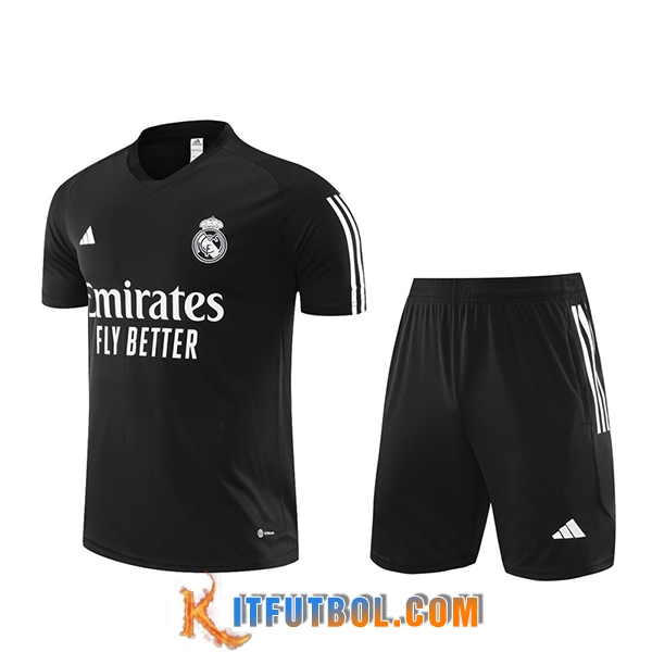 Camiseta Entrenamiento + Cortos Real Madrid Negro 2023/2024