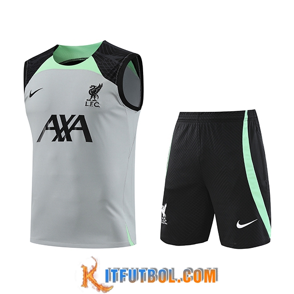 Camiseta Entrenamiento sin mangas + Cortos FC Liverpool Gris 2023/2024 -02