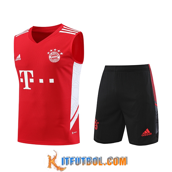 Camiseta Entrenamiento sin mangas + Cortos Bayern Munich Rojo 2023/2024 -02
