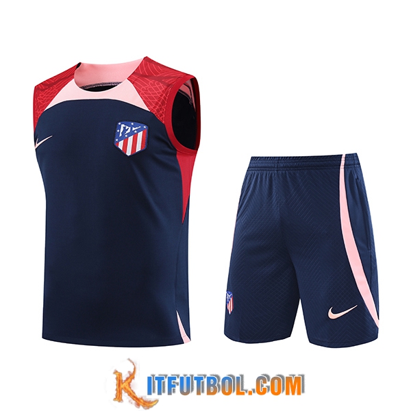 Camiseta Entrenamiento sin mangas + Cortos Atletico Madrid Azul marino 2023/2024 -02