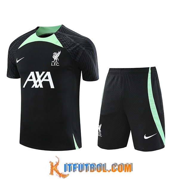 Camiseta Entrenamiento + Cortos FC Liverpool Negro 2023/2024