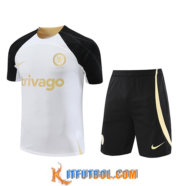 Camiseta Entrenamiento + Cortos FC Chelsea Blanco 2023/2024 -02