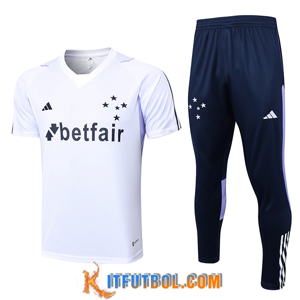 Camiseta Entrenamiento + Pantalones Cruzeiro Blanco 2023/2024