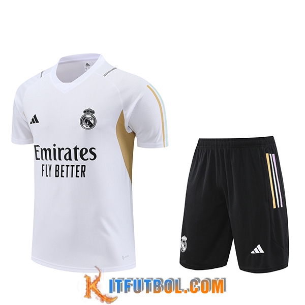 Camiseta Entrenamiento + Cortos Real Madrid Blanco 2023/2024 -02