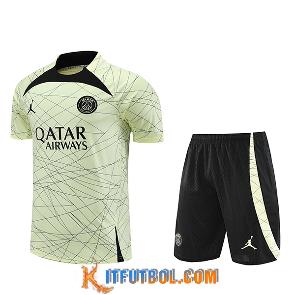 Camiseta Entrenamiento + Cortos PSG Amarillo 2023/2024 -03