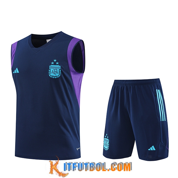 Camiseta Entrenamiento sin mangas + Cortos Argentin Azul marino 2023/2024 -02