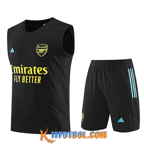 Camiseta Entrenamiento sin mangas + Cortos Arsenal Negro 2023/2024 -02
